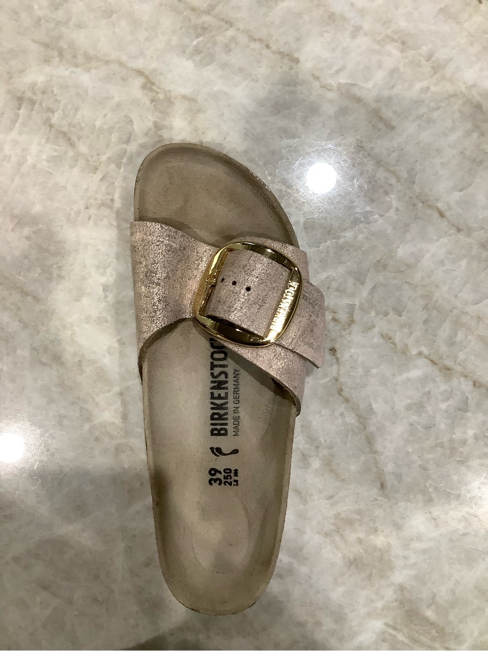 Birkenstock Women’s Madrid Big Buckle Rose Gold Sandal - 39
